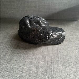 NWT Herno Black Micro Sequin Cap